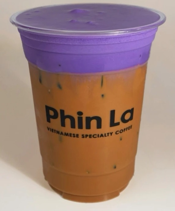 Ube Cream Coffee with a vivid purple cream top